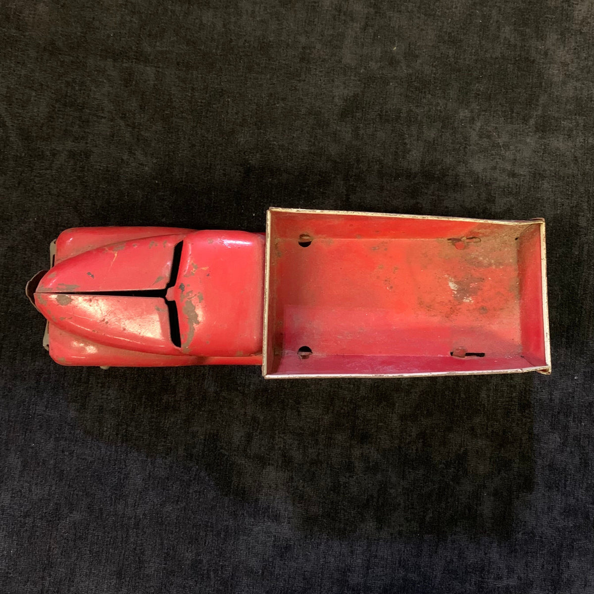 RARE Pressed Steel Louis Marx Sand and Gravel Truck - Vintage Red Metal Toy Dump Truck 1930s - Hard To Find Condition