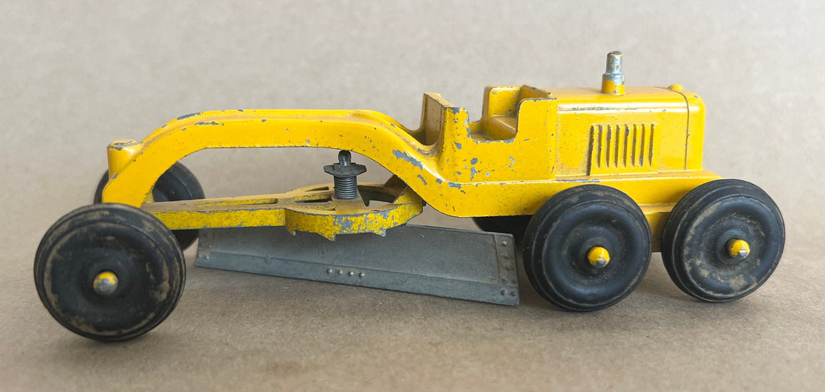 Yellow Snow and Pavement Scraper-Road Grader- Tootsie Toy- 1950's- Original Paint And Tires - Chicago 24 - Rare find!