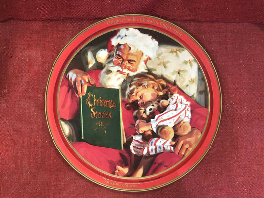 1960s Original Double Chocolate Chip Cookie Christmas Stories Platter