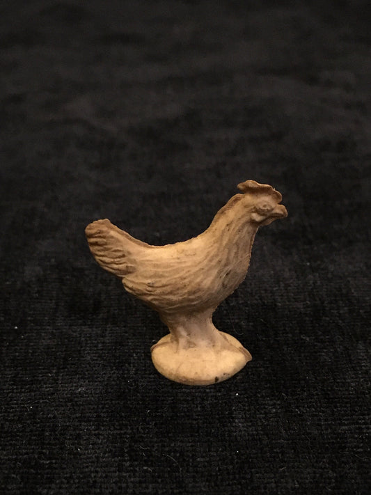 Vintage Auburn Chicken Hen Fowl Rubber Toy - from Farm Set