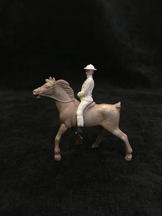 Vintage Bergen Berton Standing Horse and Officer in White Rider