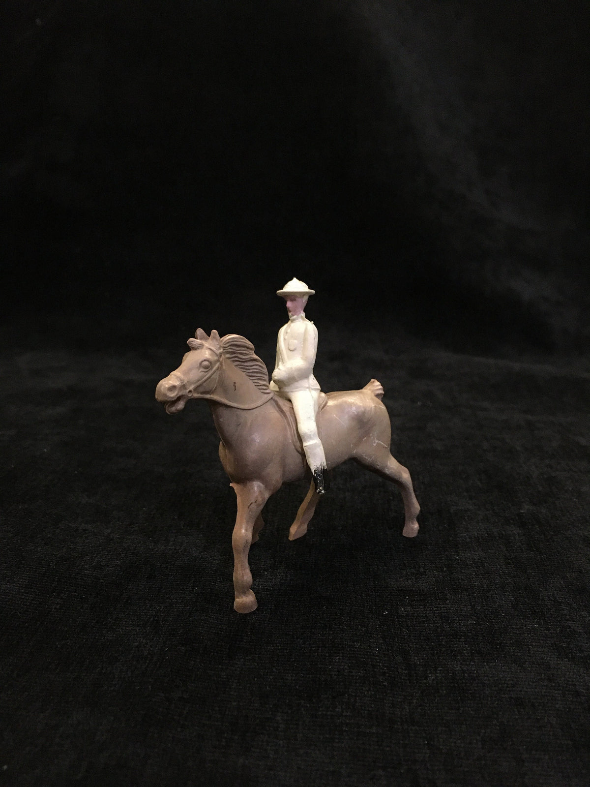 Vintage Bergen Berton Standing Horse and Officer in White Rider