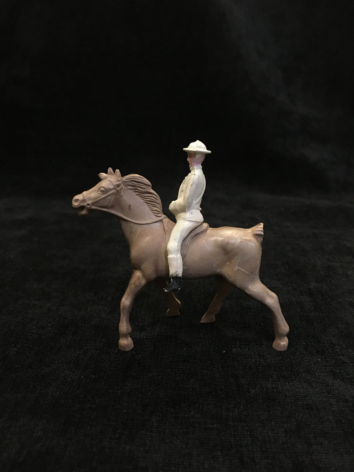 Bergen Berton Standing Horse and Officer Policeman in White Rider, Vintage