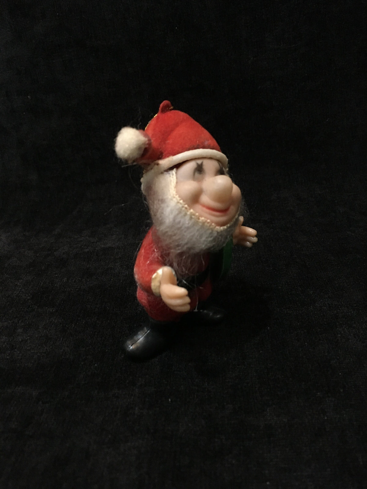 A "Dwarf" Santa 1950s- Flocked Red Outfit