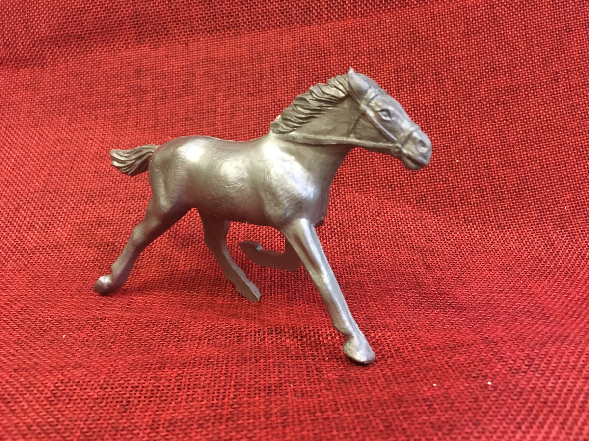 Toy Horses, Trotter, Silver, Grey Vintage