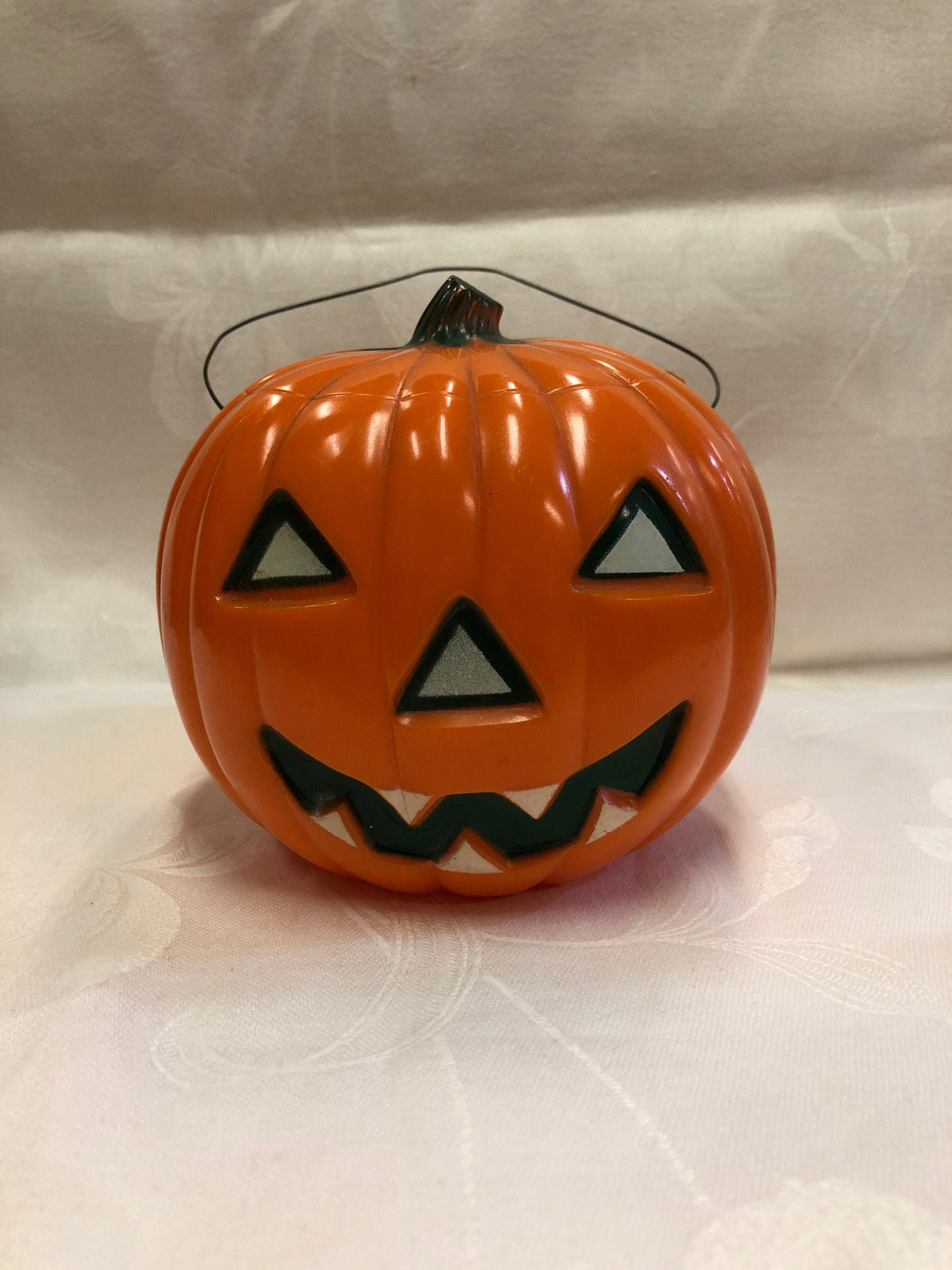Blow Mold Halloween Jack-O-Lantern Light, Original Light Missing, Vintage