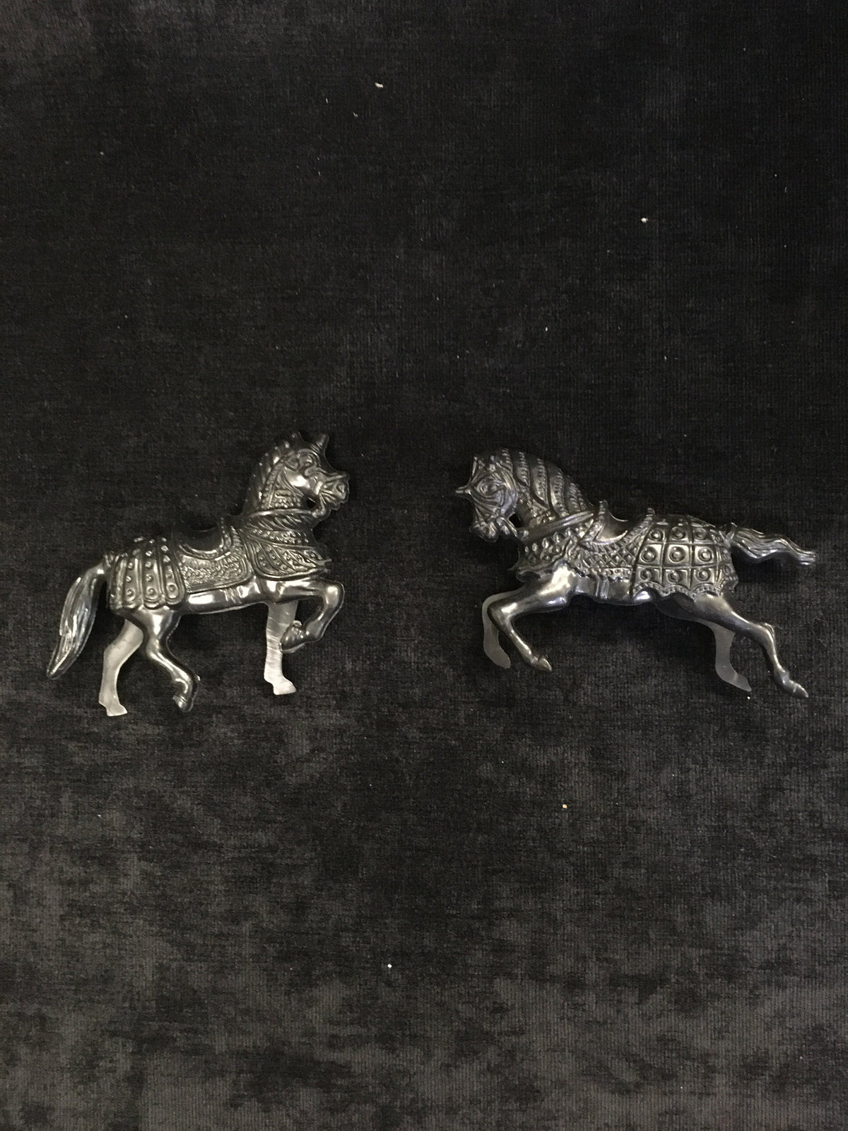 1960s Medieval Lido Knights Mounted Horses Black Red