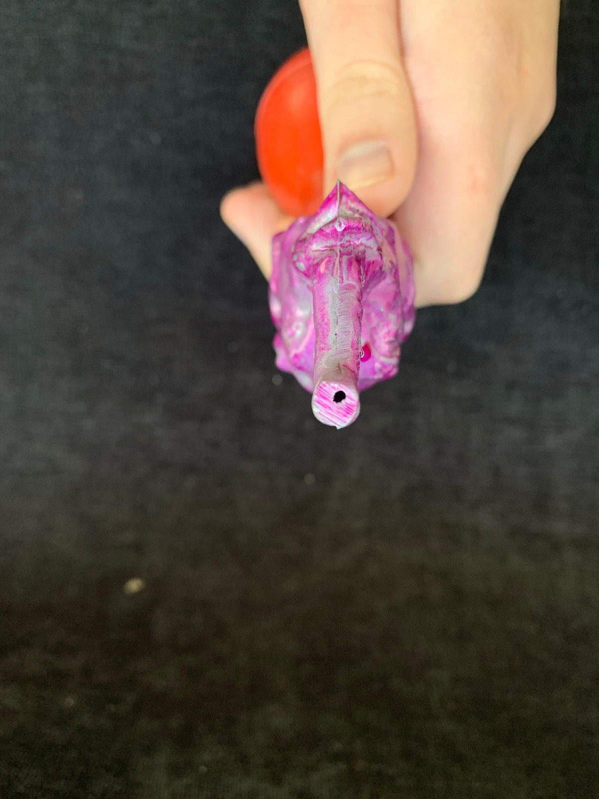 Metal Toy Elephant Head Squeeze Ball-1940's