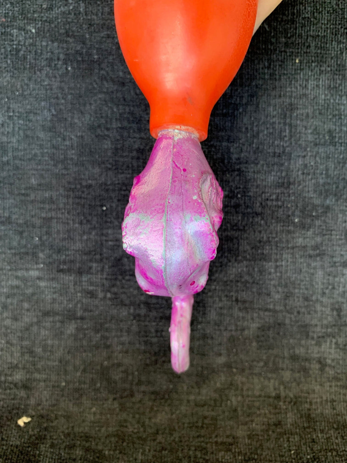 Metal Toy Elephant Head Squeeze Ball-1940's