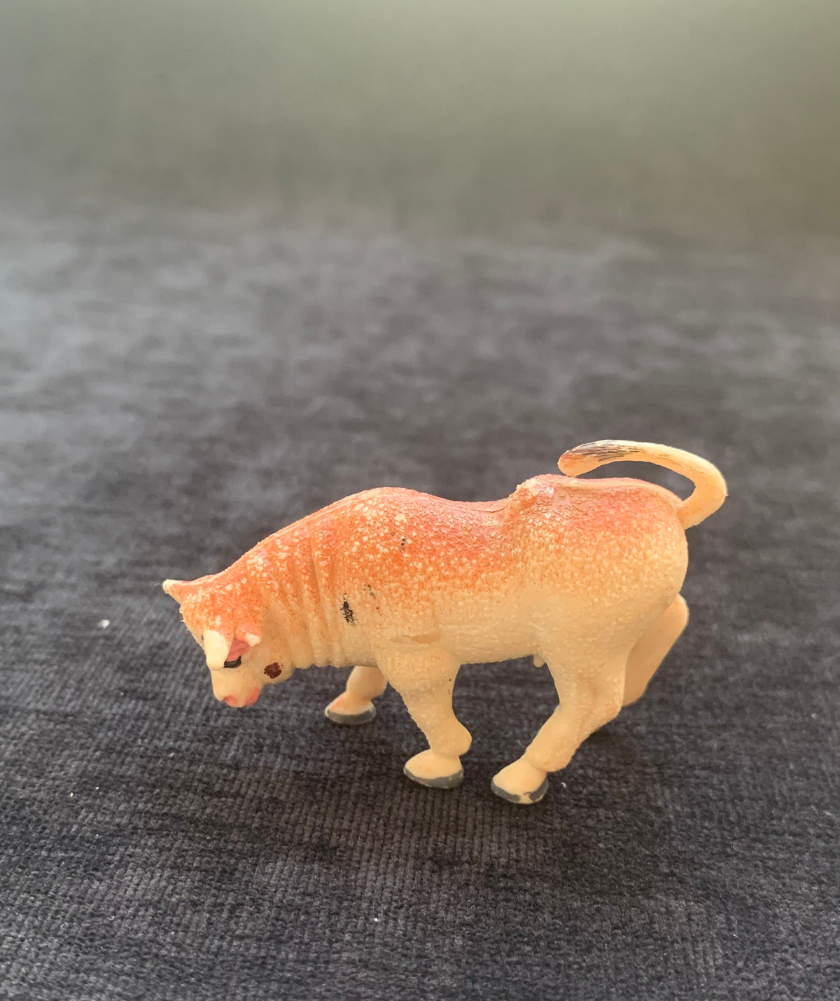 Vintage Plastic Bull Toy Figurine Made in Hong Kong