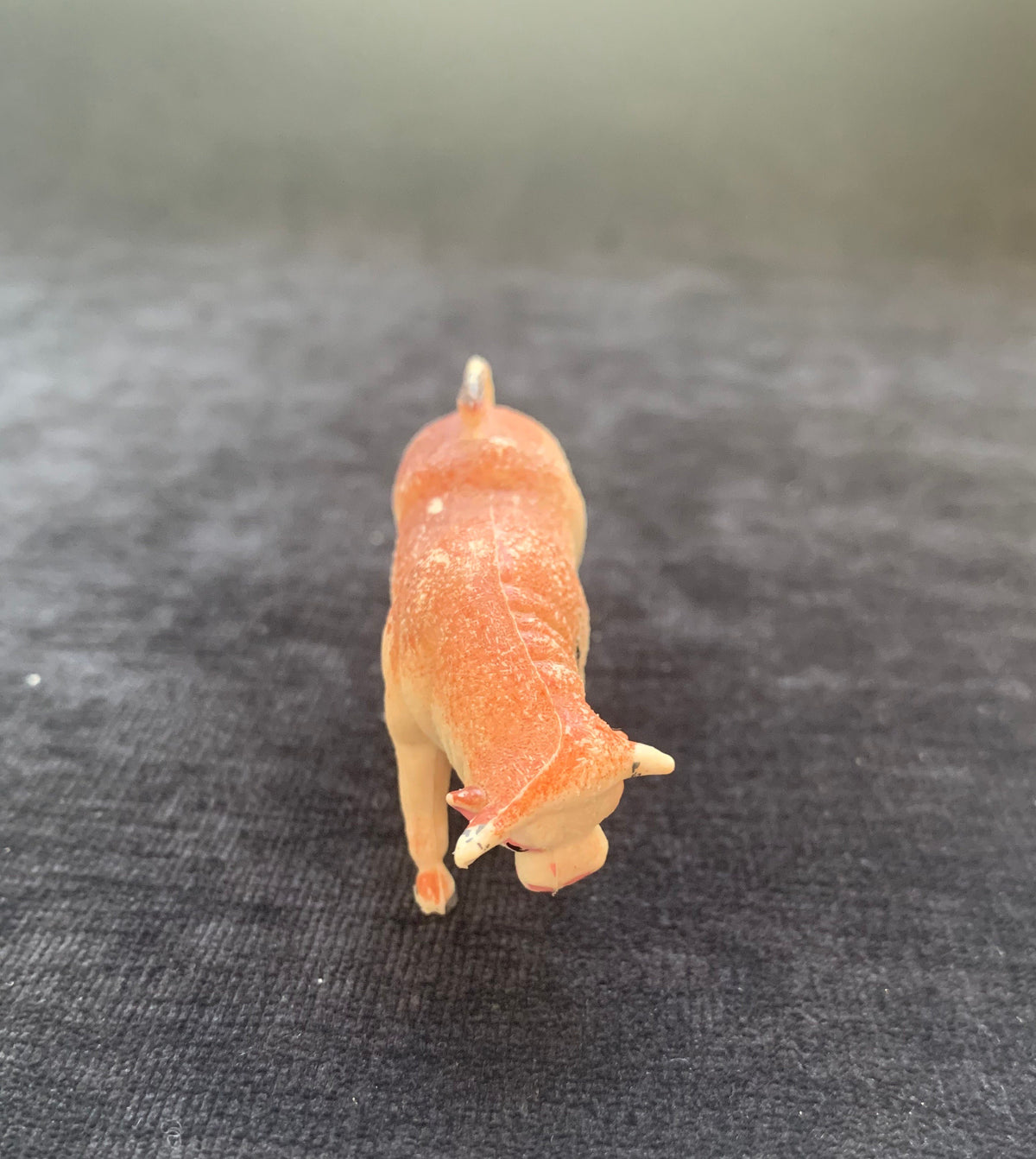 Vintage Plastic Bull Toy Figurine Made in Hong Kong