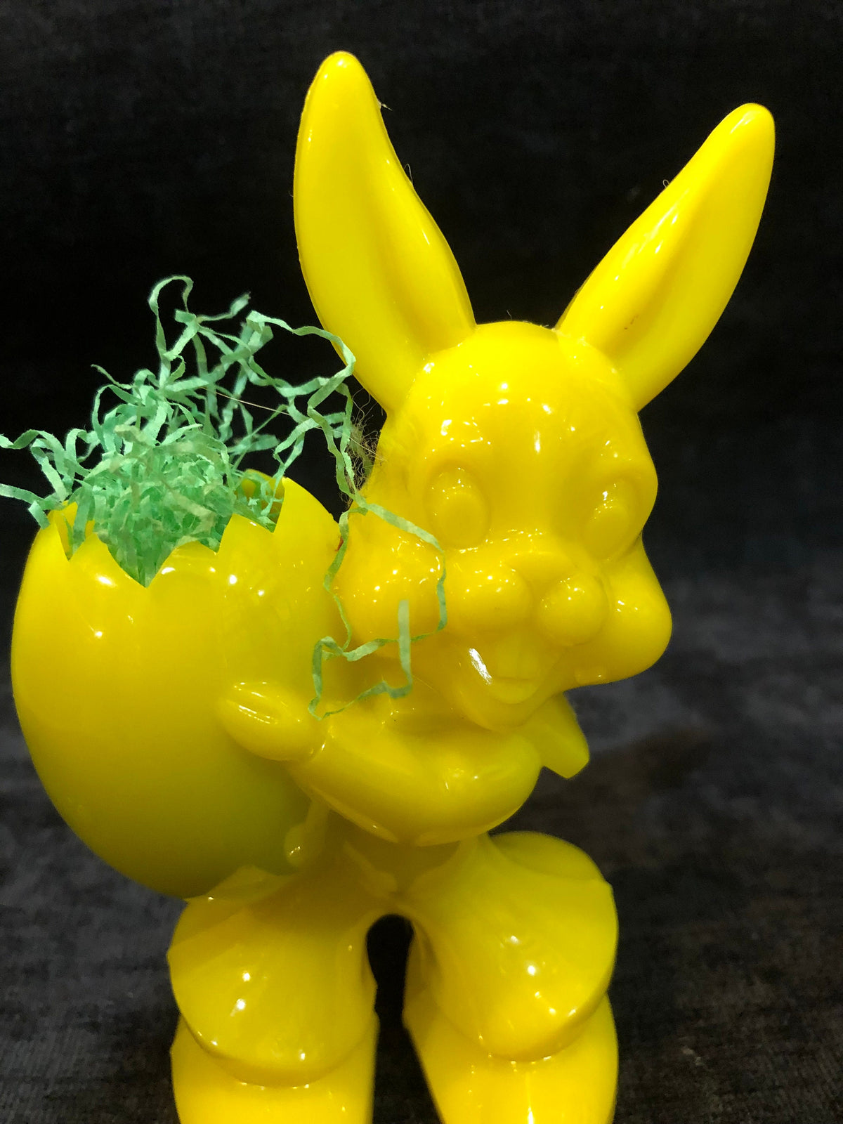 Rosen Plastic Yellow Easter Bunny Candy Container 1950's Vintage