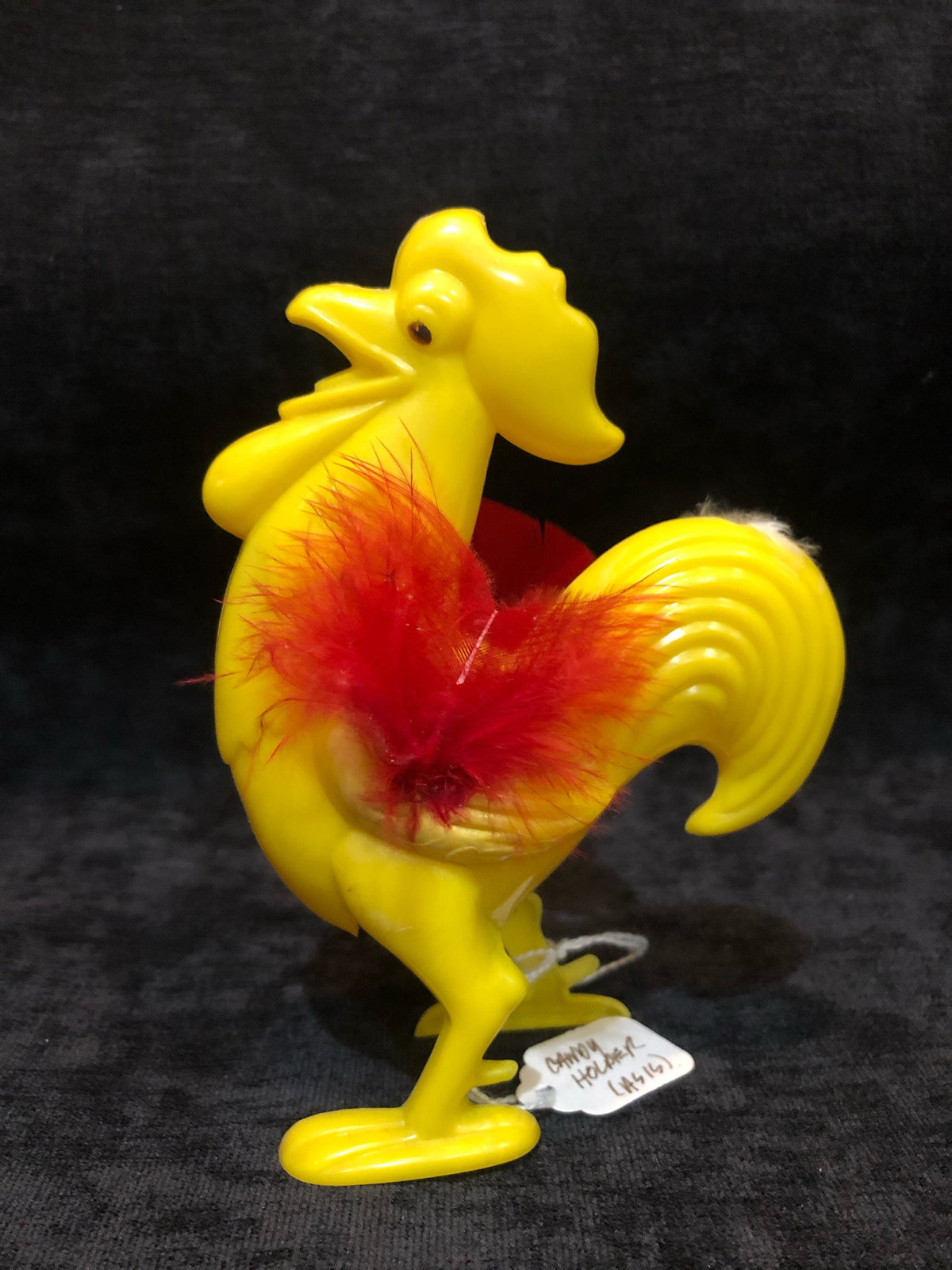 Rosen Plastic Rooster with Feathers vintage 1950's