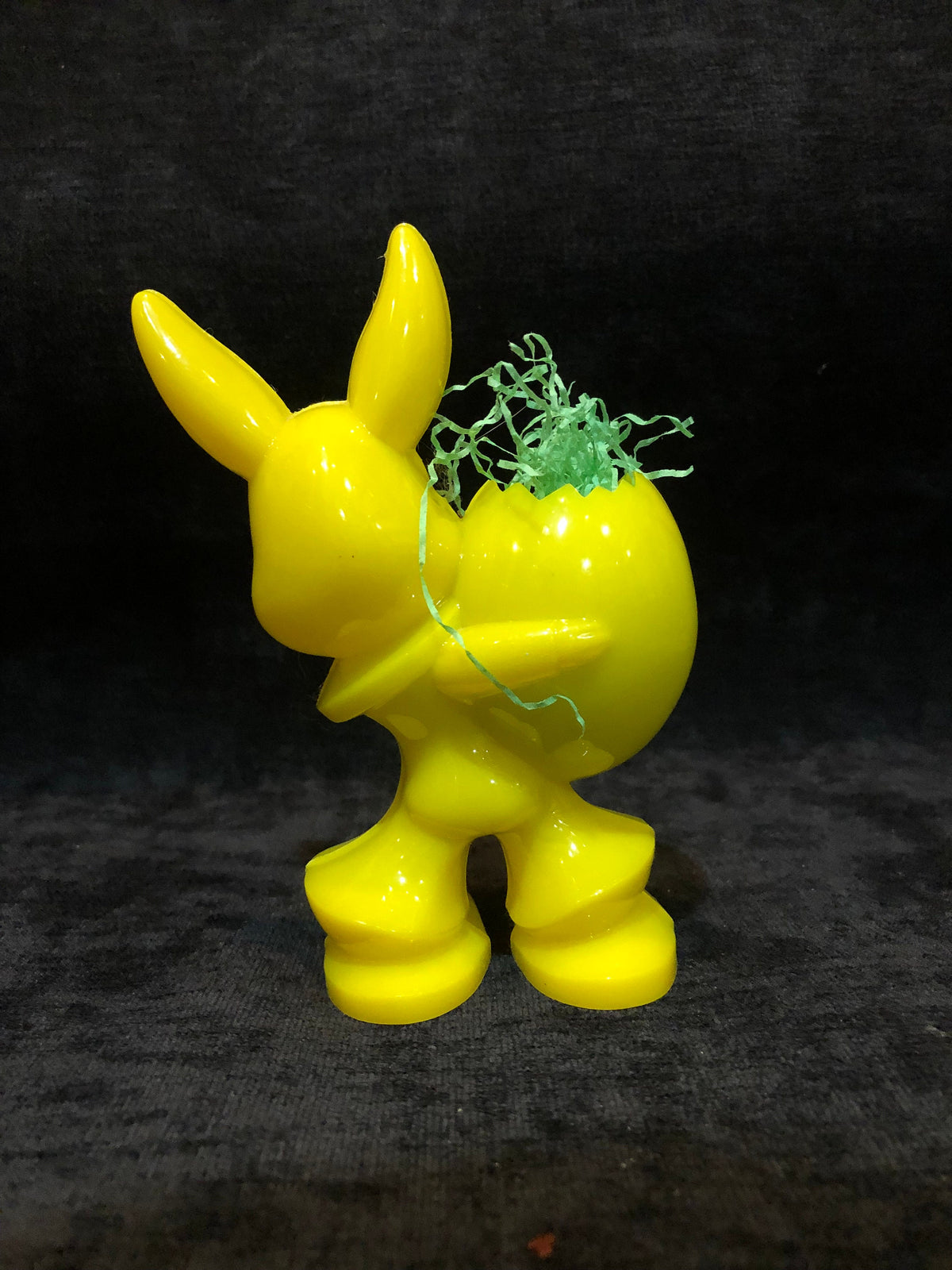 Rosen Plastic Yellow Easter Bunny Candy Container 1950's Vintage