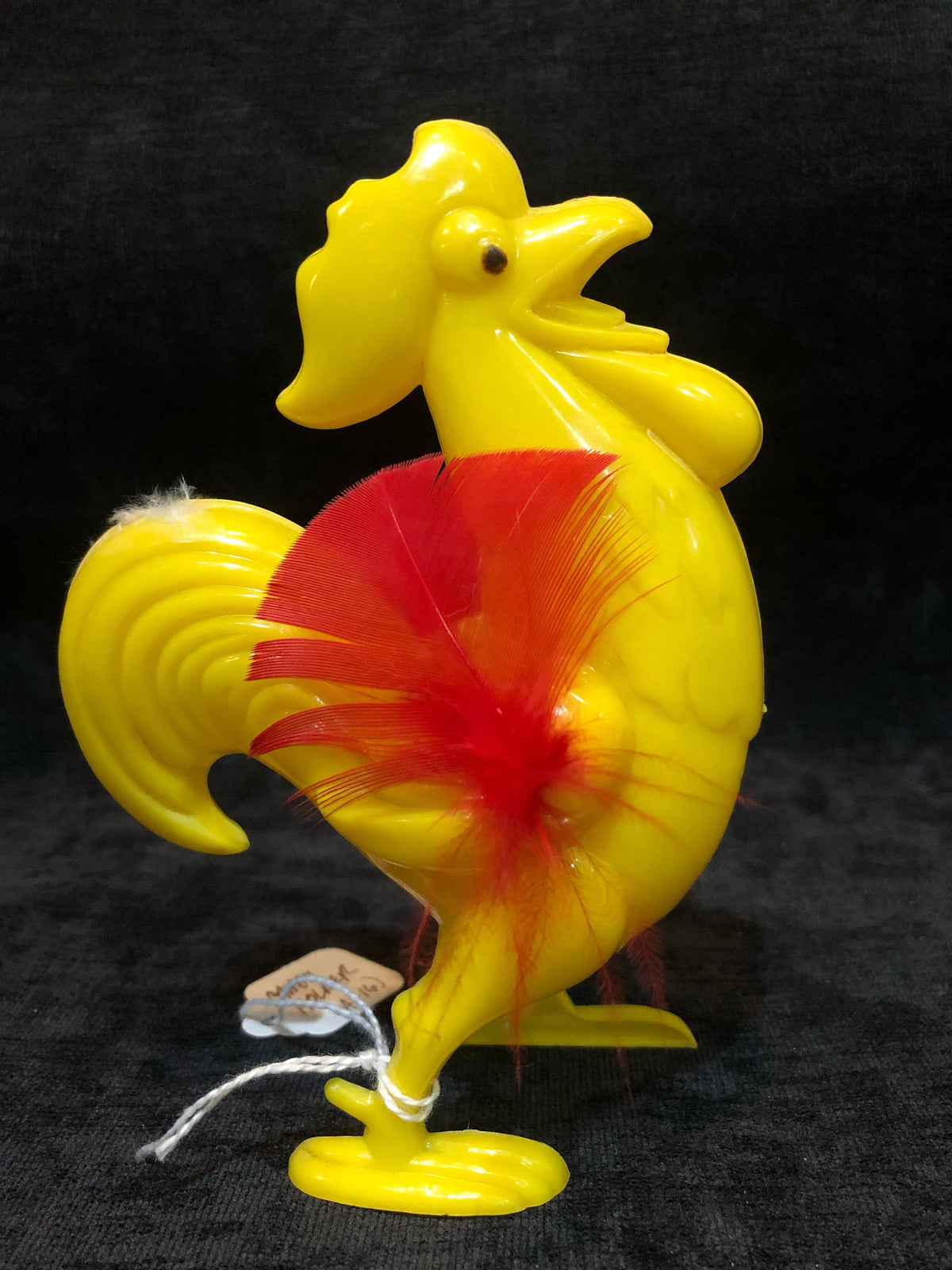 Rosen Plastic Rooster with Feathers vintage 1950's