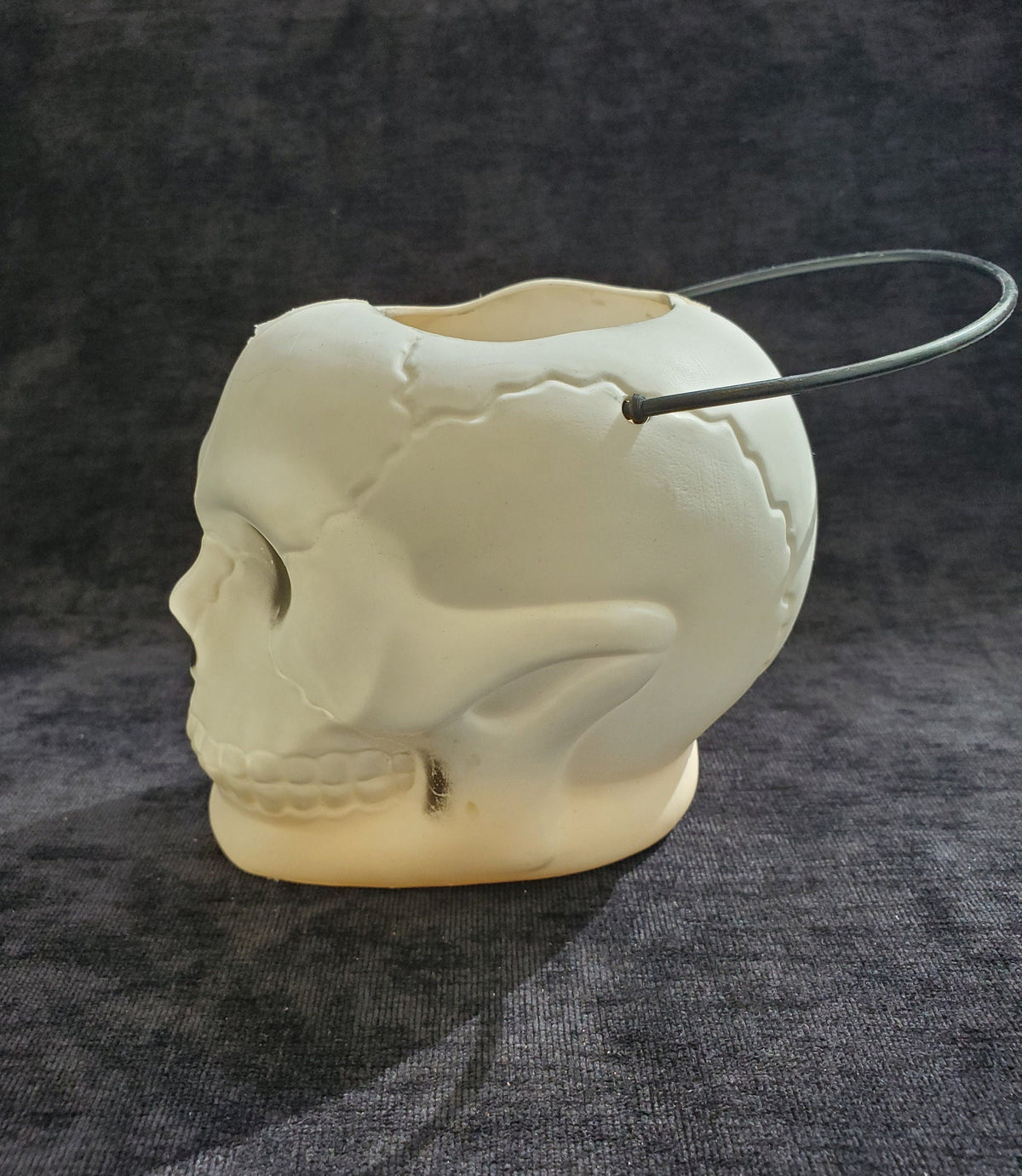 Skull Trick or Treat Candy Container Vintage Blow Mold