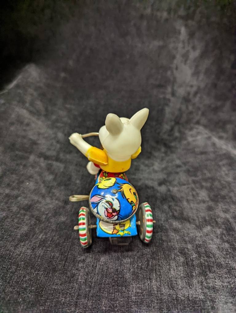 Mechanical Toy Rabbit on a Bike Vintage