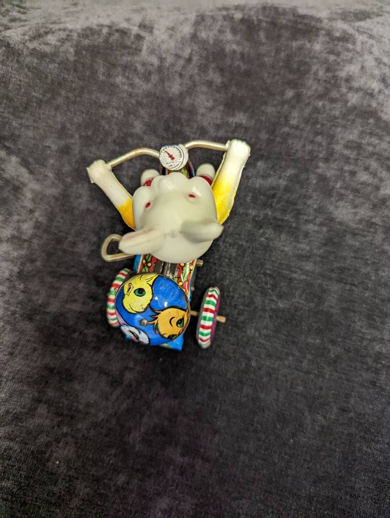Mechanical Toy Rabbit on a Bike Vintage