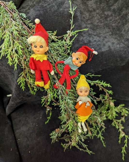Retro Elf Ornaments - 3 Elves SOLD SEPERATELY