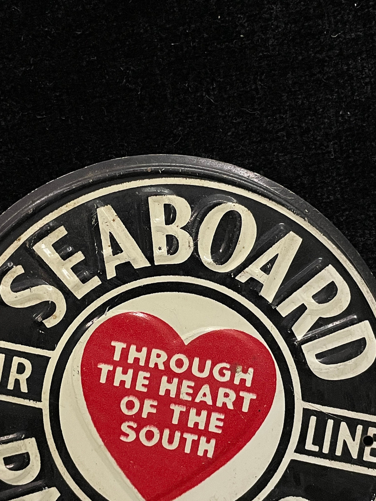 Seaboard Railroad Air Line Cereal Prize - "Through the Heart of the South" - Tin Emblem 3" - Tin Cereal Premium- Promotional Cereal Premium