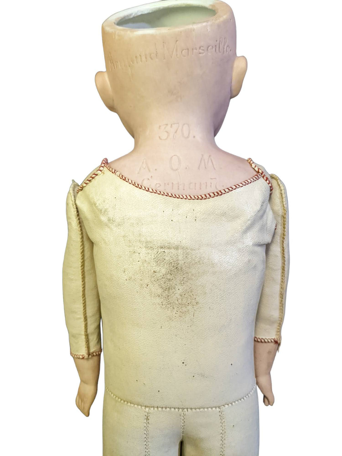 Antique A+M floradora bisque doll with Full Kid Leahter body Stamped FloraDora Germany