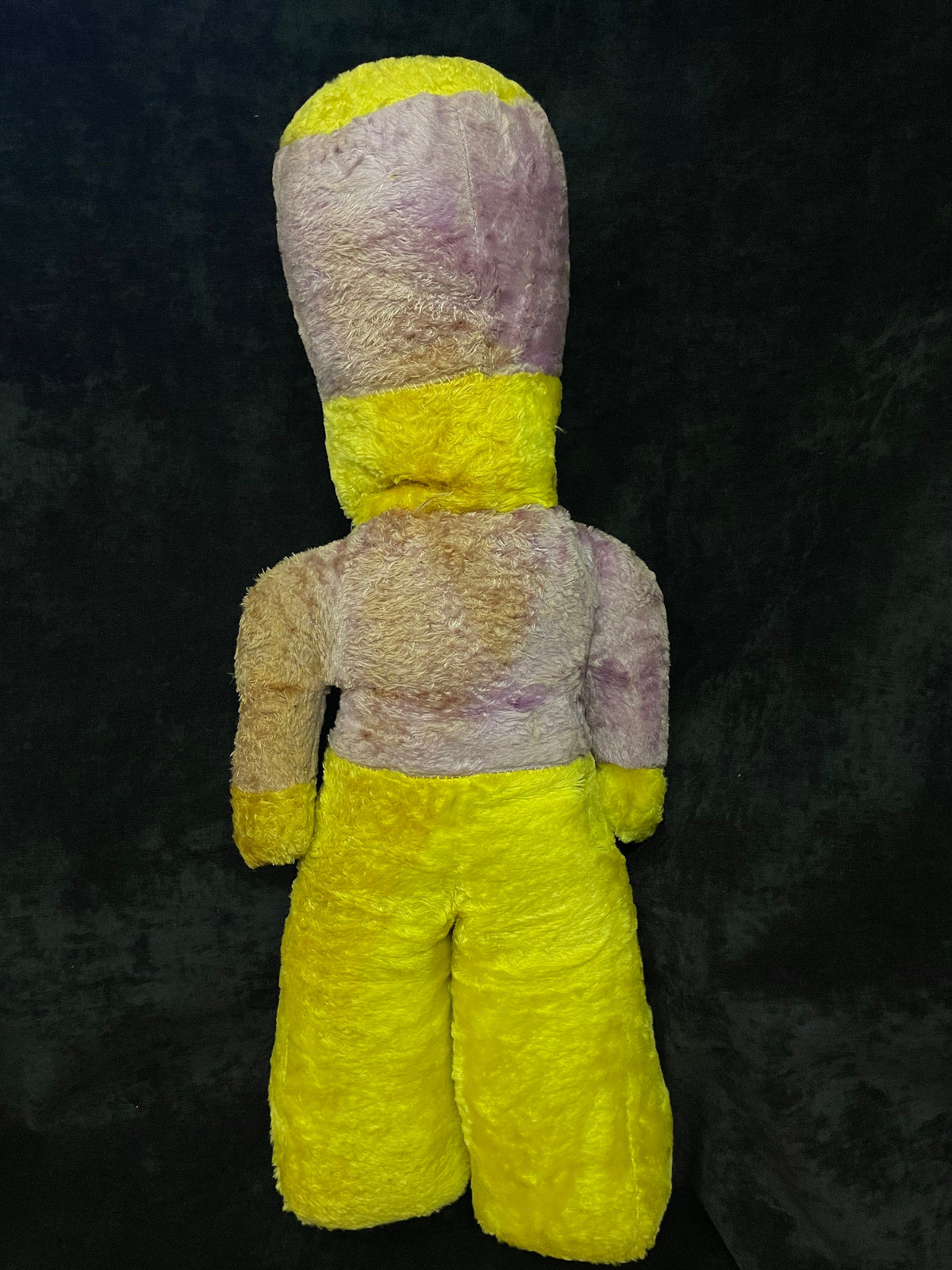 Majorette Plush Stuffed Toy Soldier- Celluloid Face - Purple and Yellow - Extra Large - 27 Inches Tall