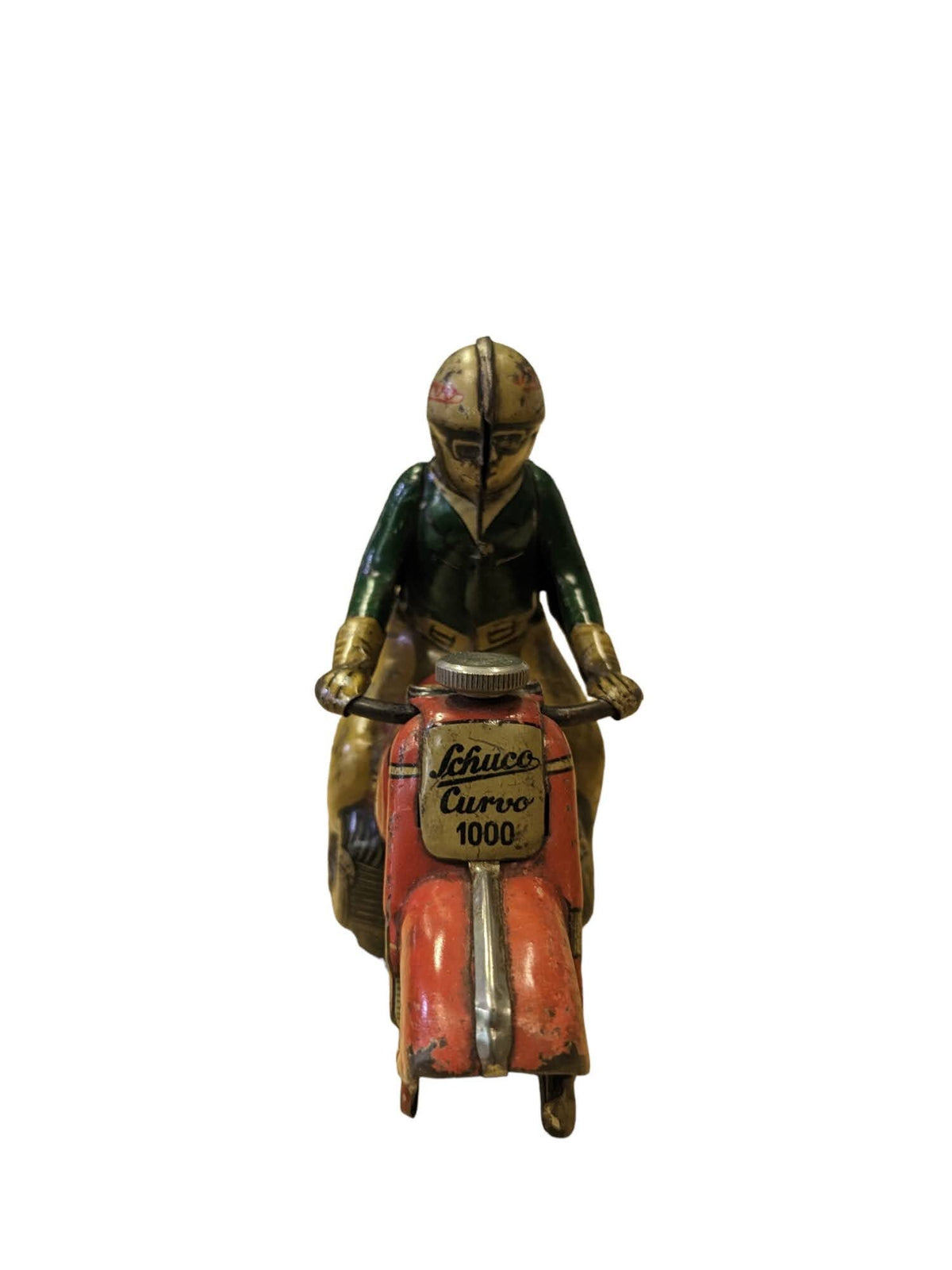 Wind Up Schuco Curvo 1000 Motorcycle- Vintage From the 1940s - Missing Front Wheel.