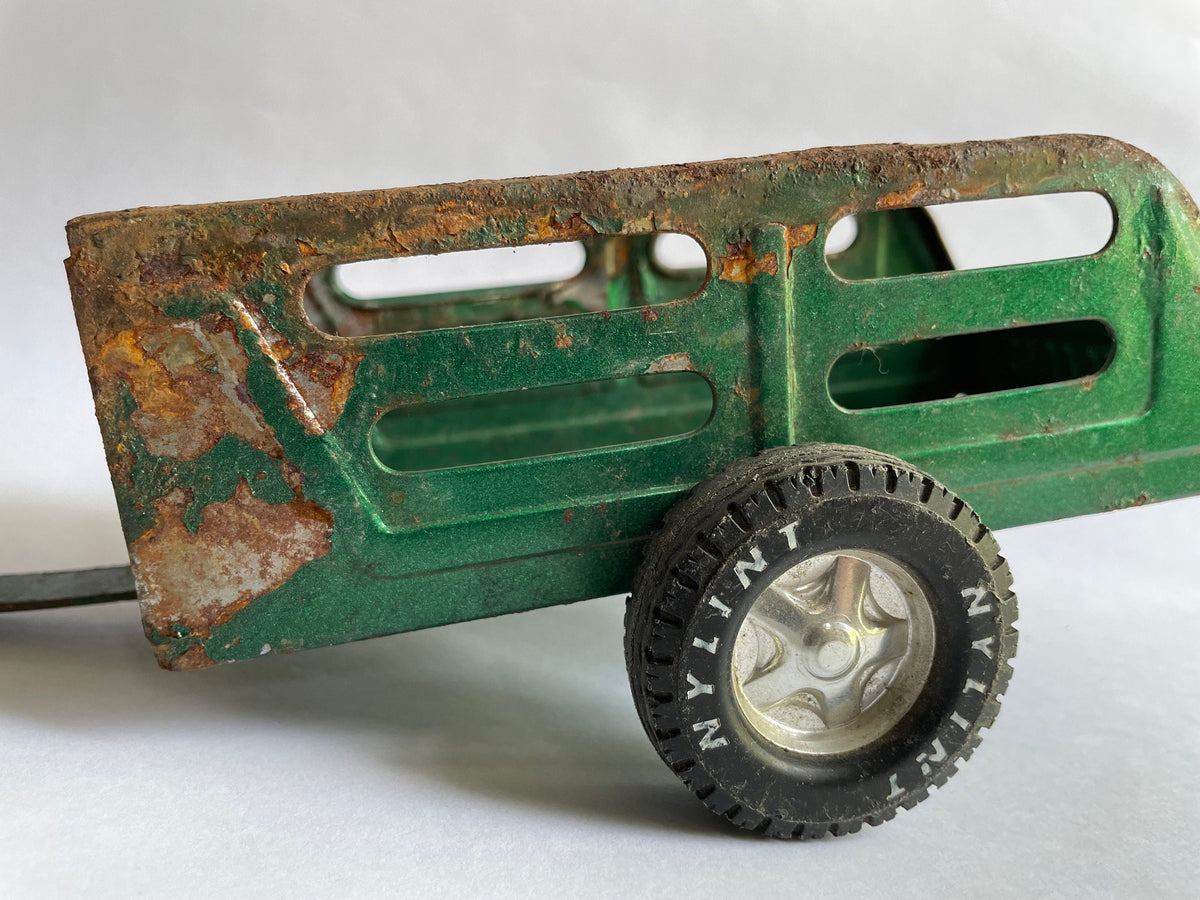 Nylint Trailer - Green  Metal Farm Utility Trailer - Pull Behind Truck Trailer - Metal 2 Wheel Trailer