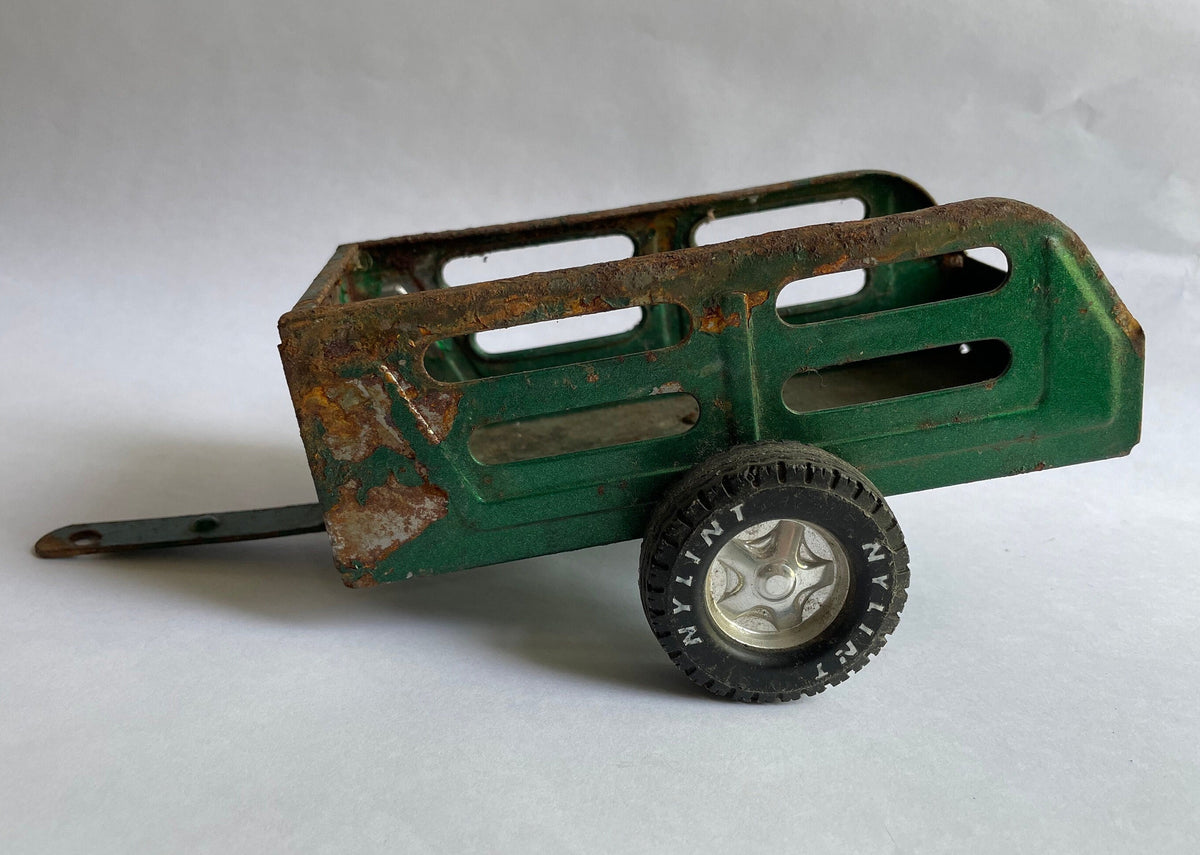 Nylint Trailer - Green  Metal Farm Utility Trailer - Pull Behind Truck Trailer - Metal 2 Wheel Trailer