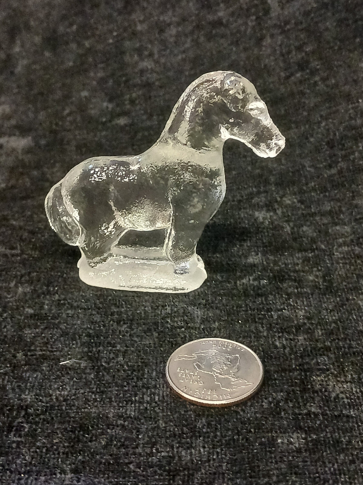 Wonderful Miniature Glass Horse Figurine - Horse Statue made of Glass -Chipped ears