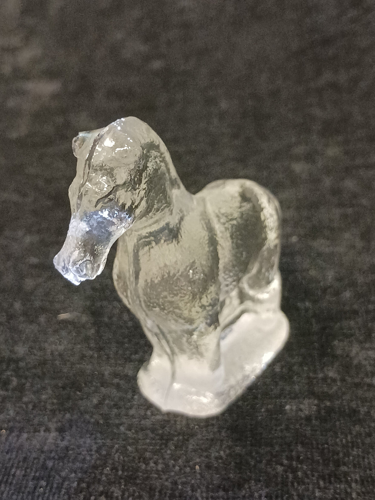 Wonderful Miniature Glass Horse Figurine - Horse Statue made of Glass -Chipped ears