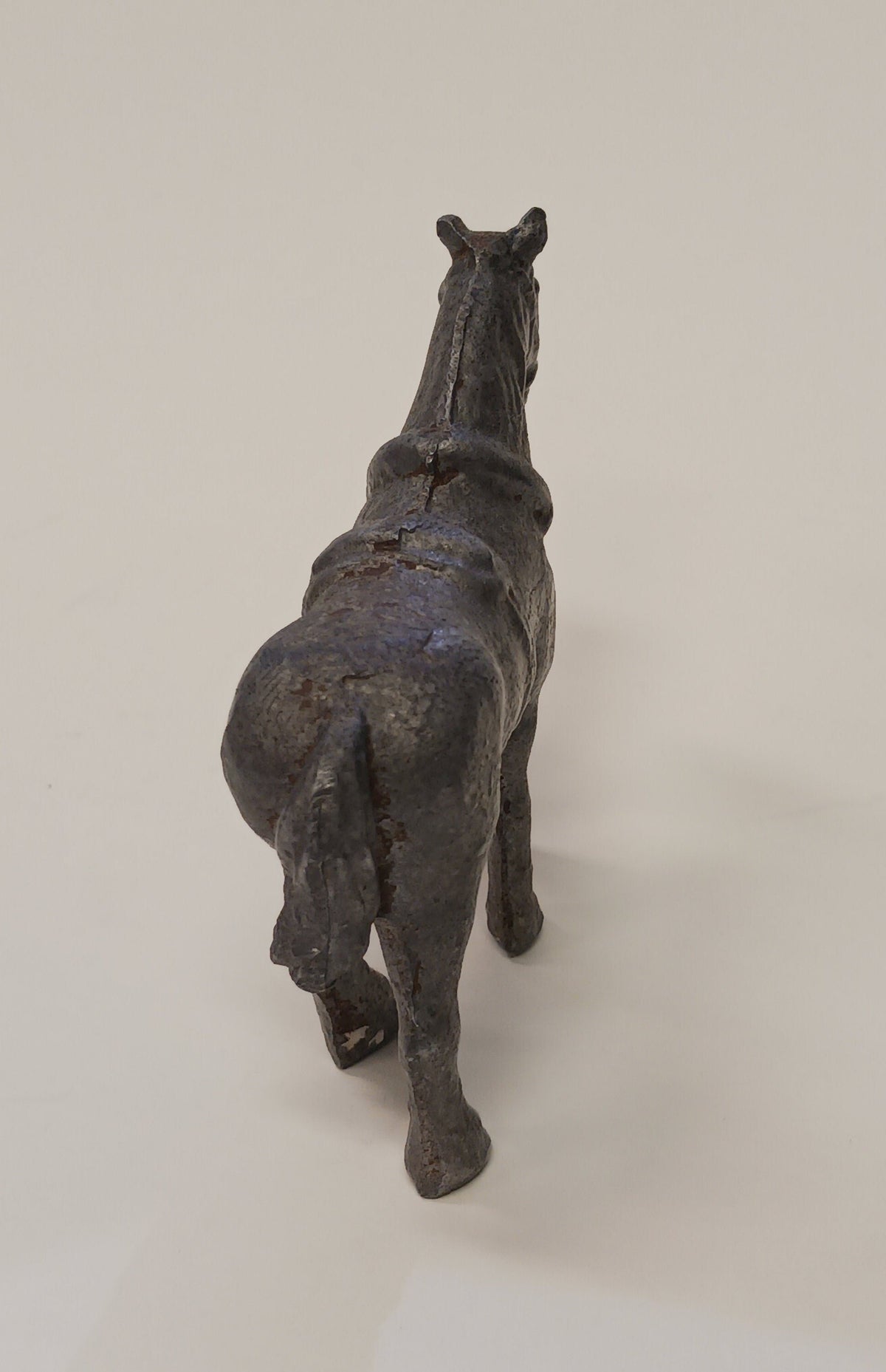 Iron Horse Figurine - Metal Figure Of Work Horse in  Collar and Harness - Iron Clydesdale in harness