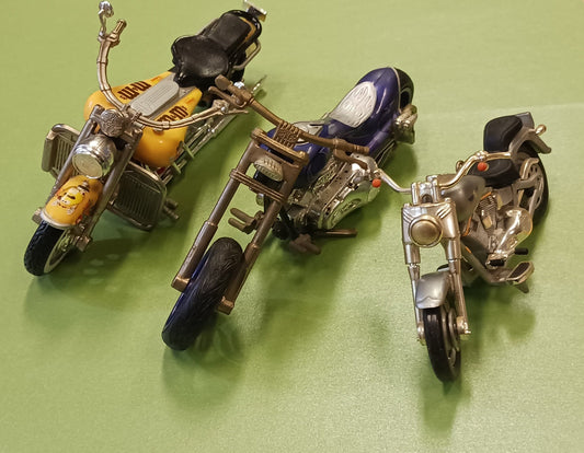Hallmark Fat Boy Harley Davidson - Nascar and M&M Hot Wheels Harley - Purple and Silver Motorcycle - all made by Maistro  Sold Individually!