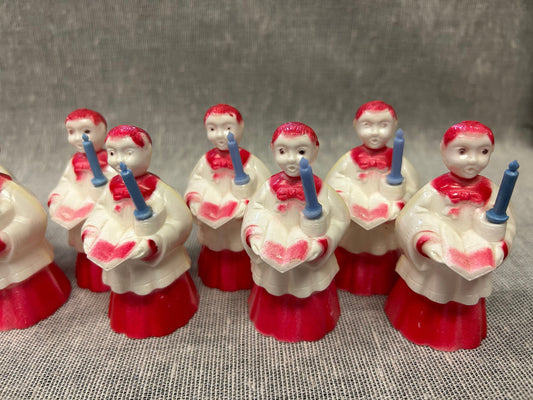 Bradford Choir Boy with Candle and Book- Retro Plastic Choir Boy in Red/White Smock - Christmas Light Covers -12 sold individually
