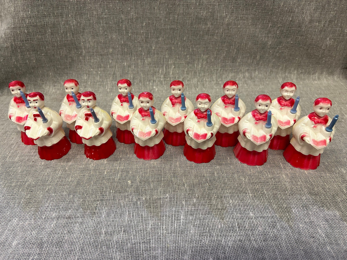 Bradford Choir Boy with Candle and Book- Retro Plastic Choir Boy in Red/White Smock - Christmas Light Covers -12 sold individually