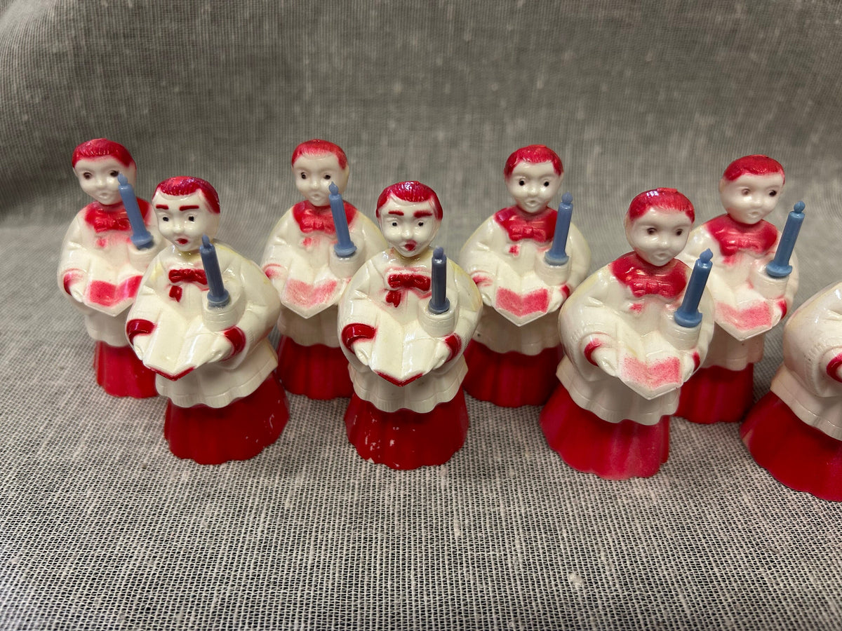 Bradford Choir Boy with Candle and Book- Retro Plastic Choir Boy in Red/White Smock - Christmas Light Covers -12 sold individually