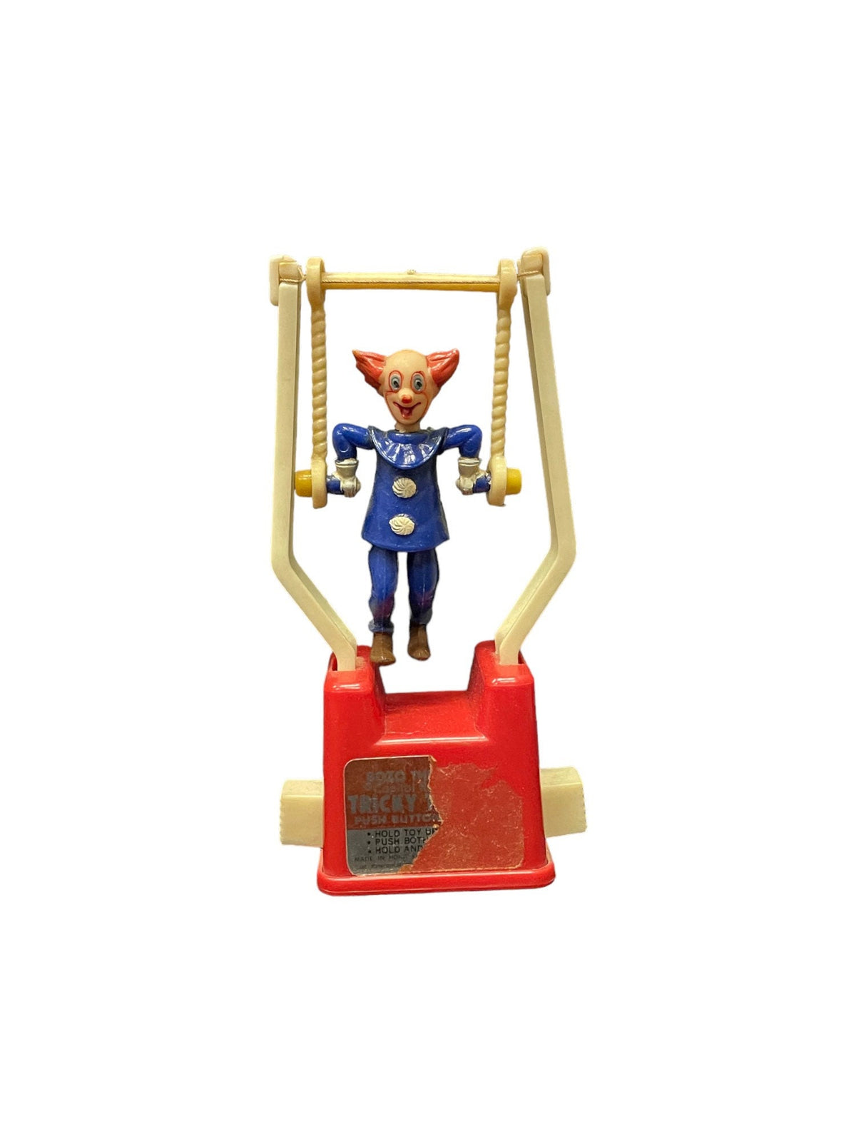 Tricky Trapeze Bozo Clown - Push Button Acrobat