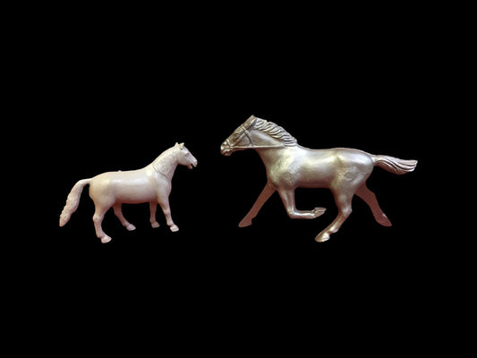 Toy Horses, Trotter, Silver, Grey Vintage