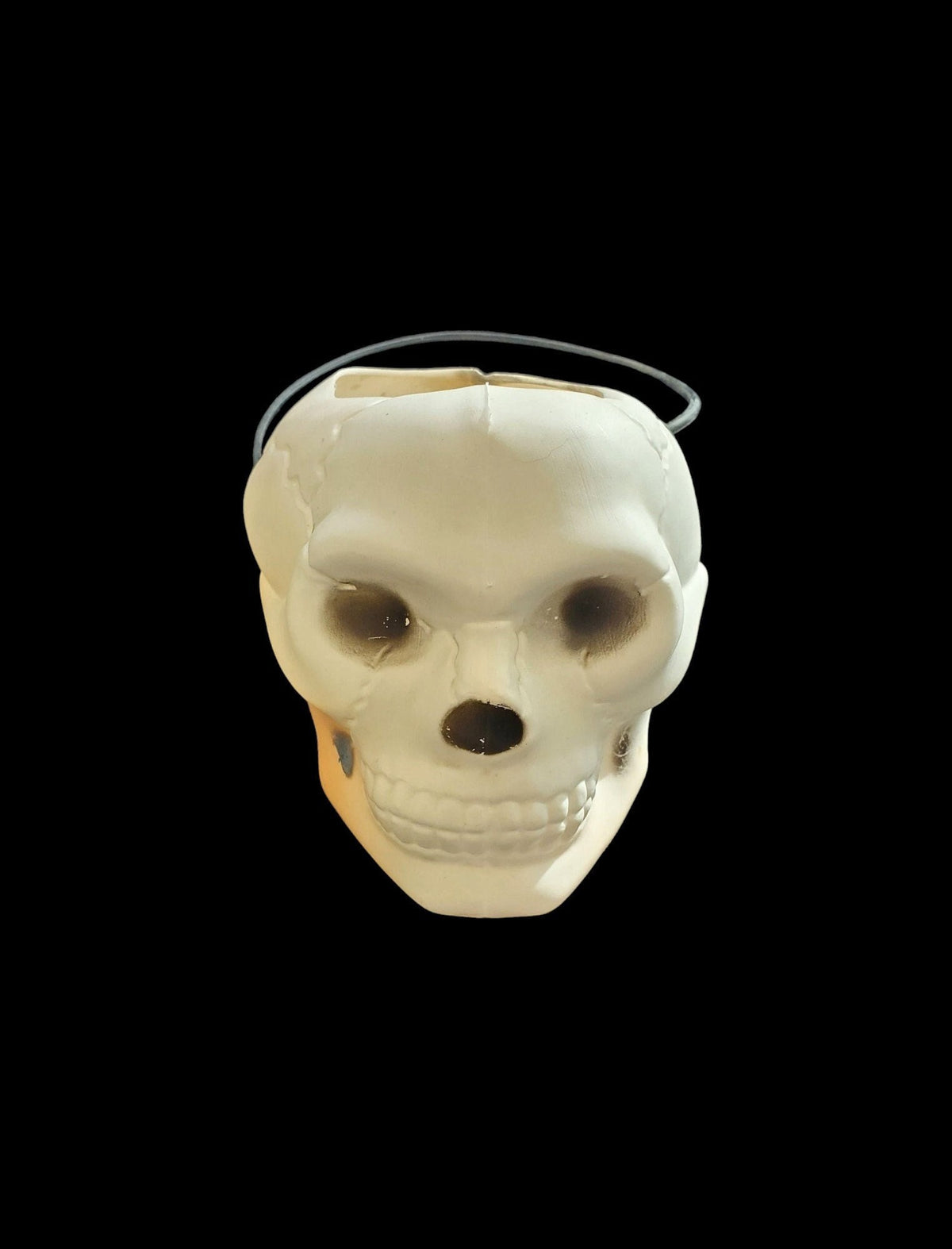 Skull Trick or Treat Candy Container Vintage Blow Mold
