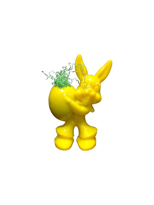 Rosen Plastic Yellow Easter Bunny Candy Container 1950's Vintage