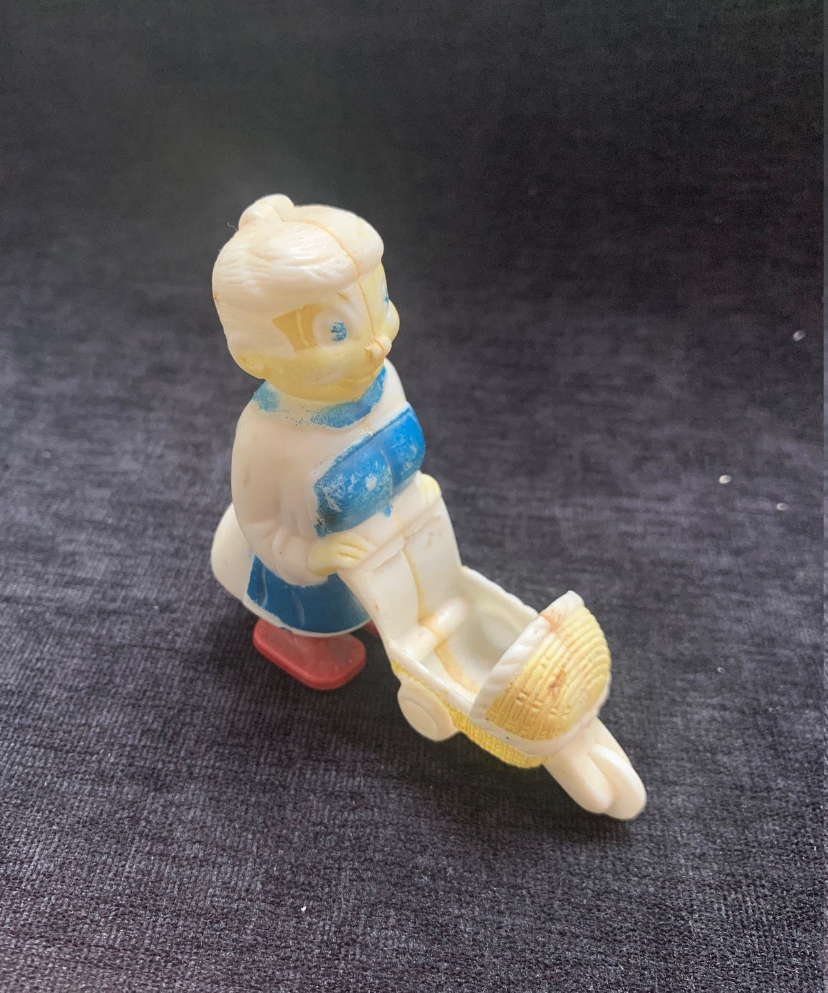Grandma with Baby and Buggy Ramp Walker By Marx- 1960's