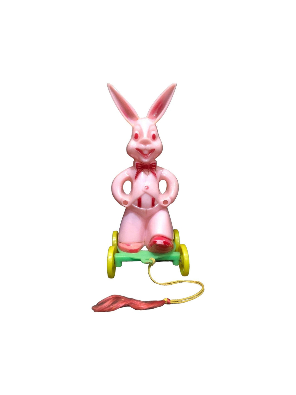 Rosen Pink Rabbit on Wheels Vintage Easter