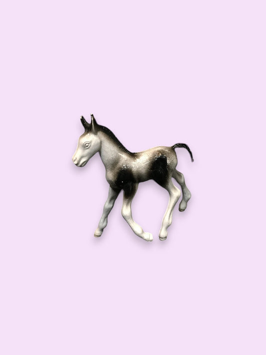 Bergen Berton Toy Colt, Black and White Baby Horse, Vintage