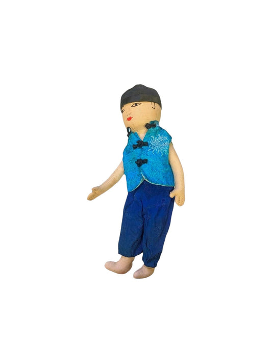 Chinese Ada Lum Handmade Cloth Doll - Silk Clothing on Cloth Doll from Hong Kong