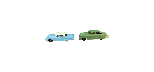 Tootsie Toy Cars-  A Green Chrysler Tootsie Car -  A Two Tone Blue and White Packard - 2 SOLD INDIVIDUALLY