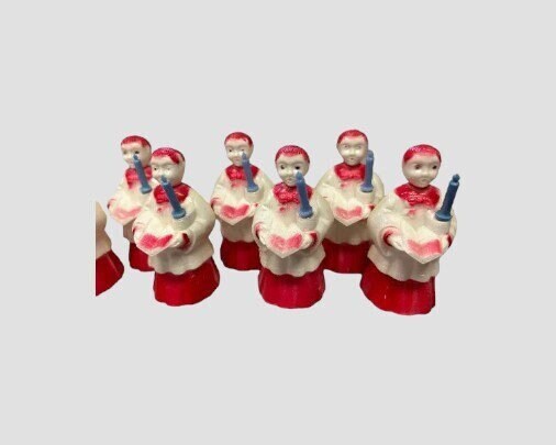 Bradford Choir Boy with Candle and Book- Retro Plastic Choir Boy in Red/White Smock - Christmas Light Covers -12 sold individually
