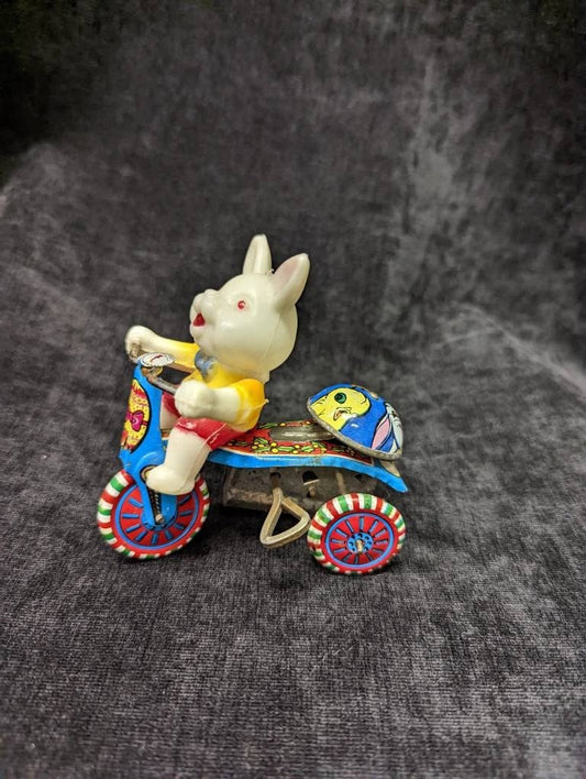 Mechanical Toy Rabbit on a Bike Vintage
