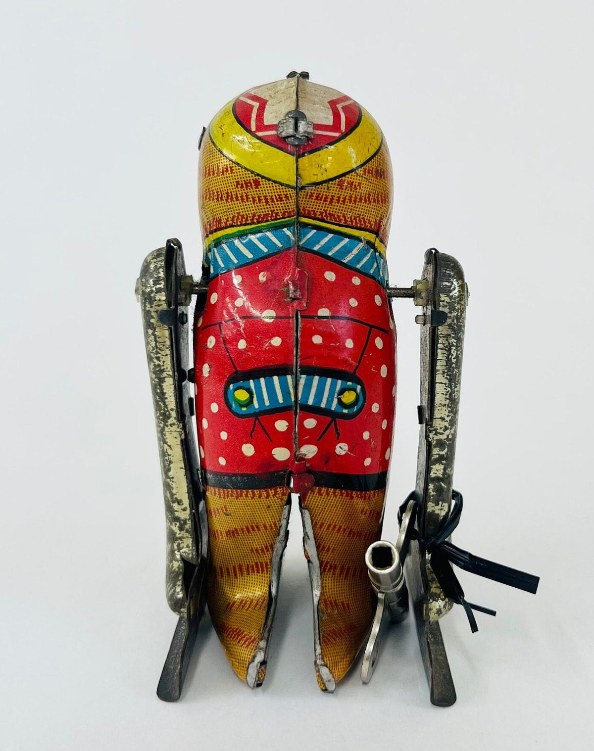 Shackman Somersault Acrobatic Tin Wind-up Monkey Toy - Comes with Original Key - Made in the USA-Tin Litho Toy Monkey - works well