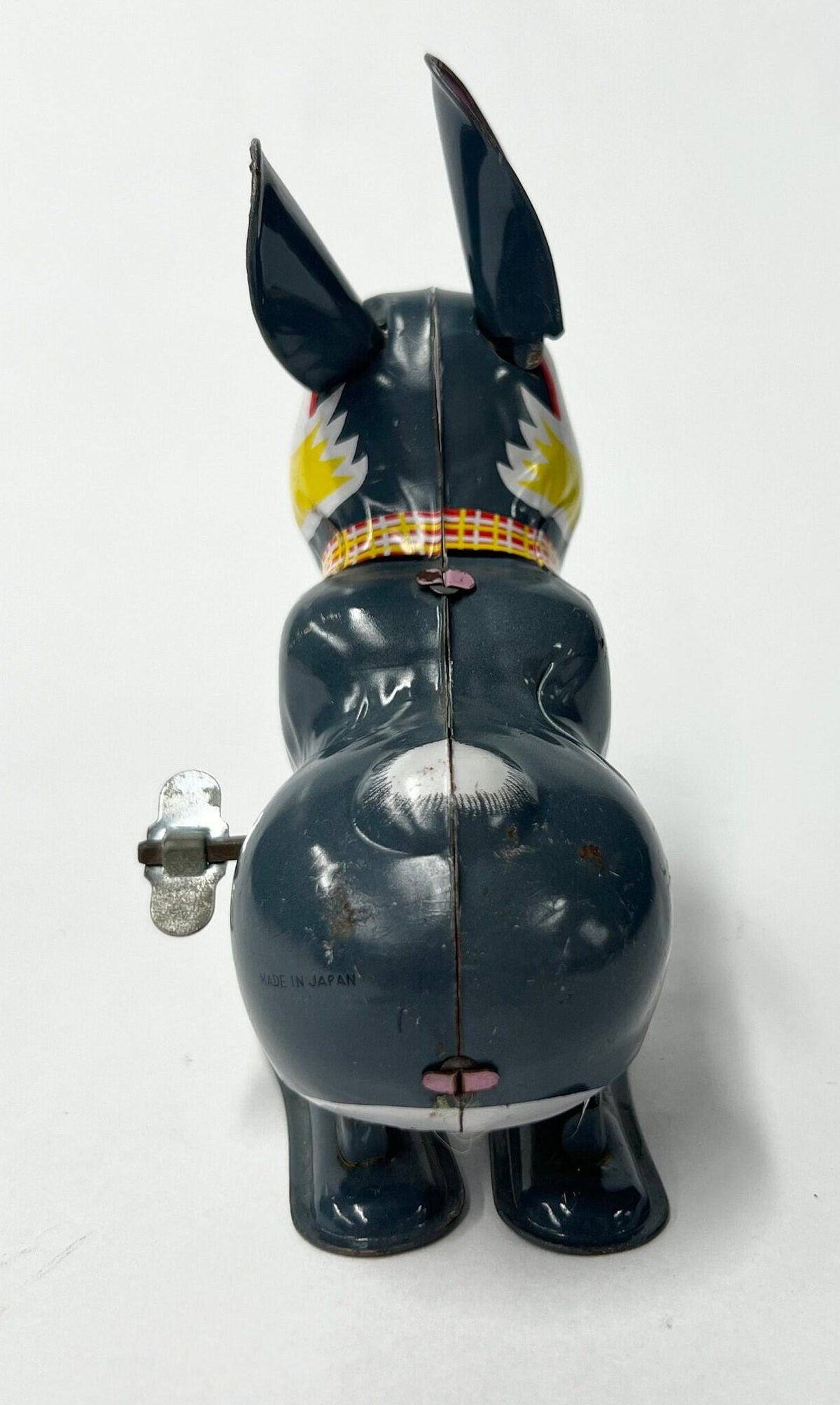 Mikuni Original Tin Litho Wind Up Jumping Rabbit - 1950s - Easter Bunny Tin Toy - Wind up Mid Century Toy