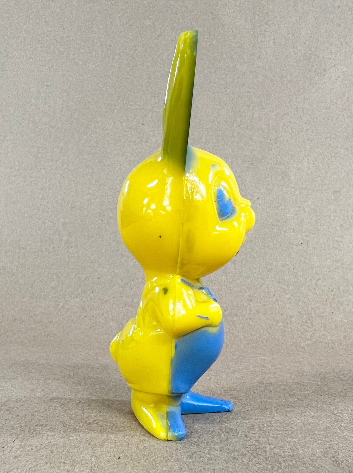 Irwin Plastic Yellow Easter Bunny with Blue Overalls- Irwin Toys for Easter - Cute Bunny with Big Teeth